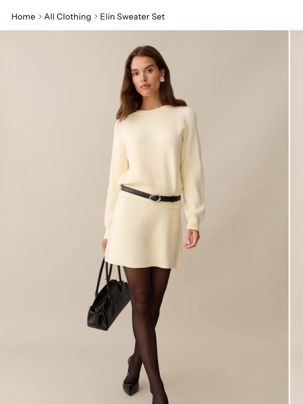 Theory Cream Mini Sweater Set - Picture 2 of 7